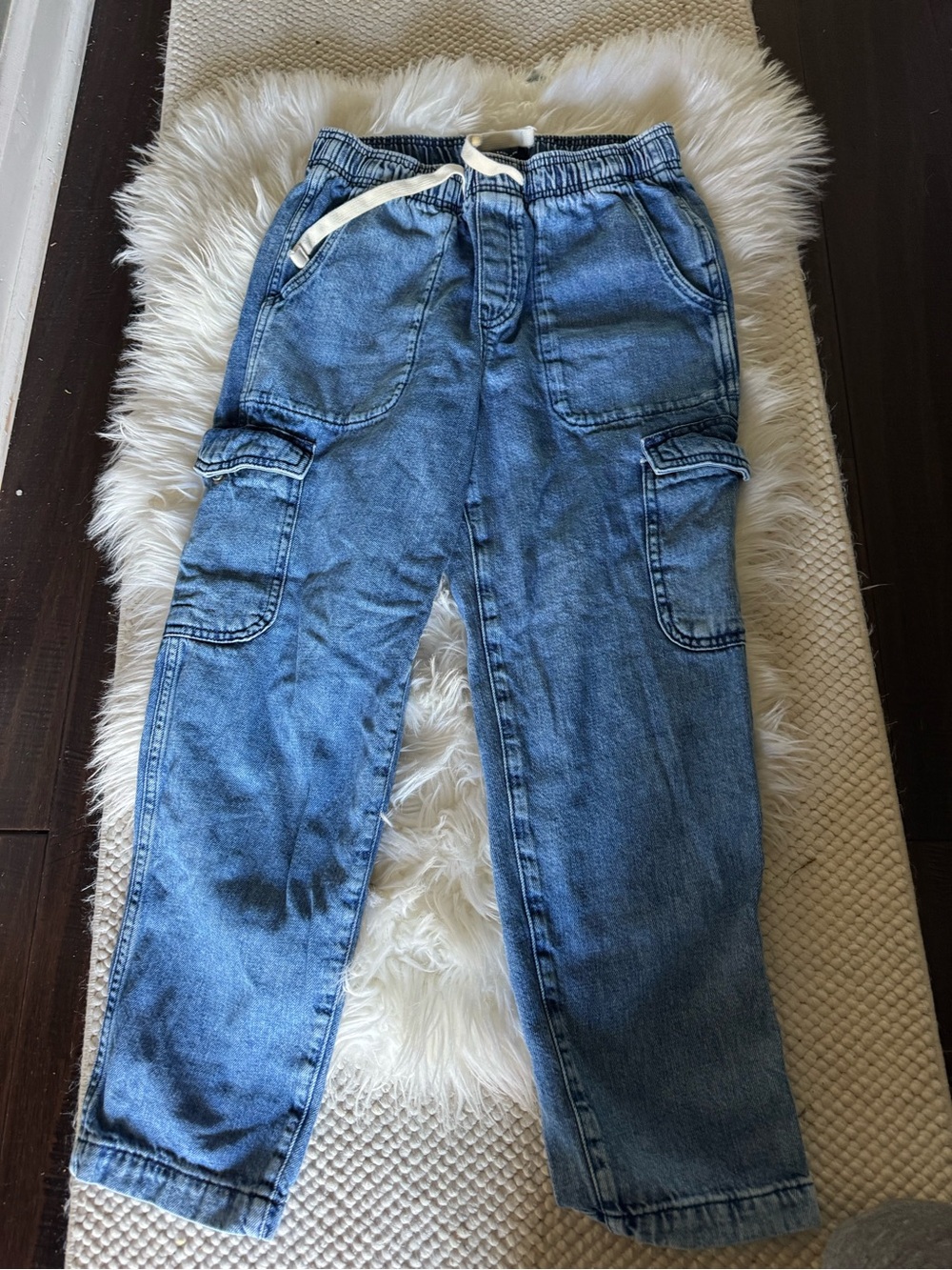 GAP Light Blue Tie-Dye Denim Joggers